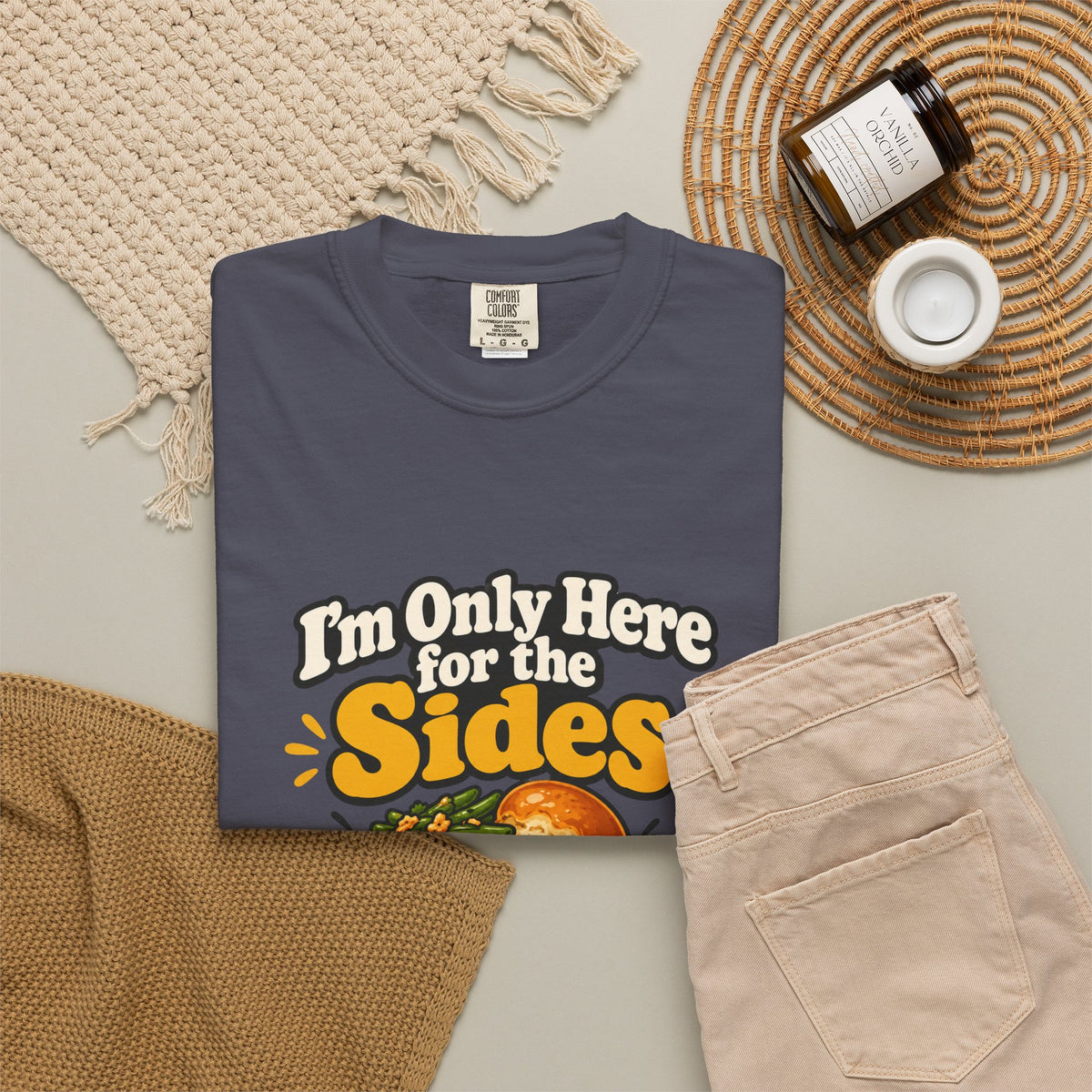 I'm Only Here for the Sides Shirt Funny Thanksgiving Foodie Tee, Cute Family Dinner Shirt, Thanksgiving Gift