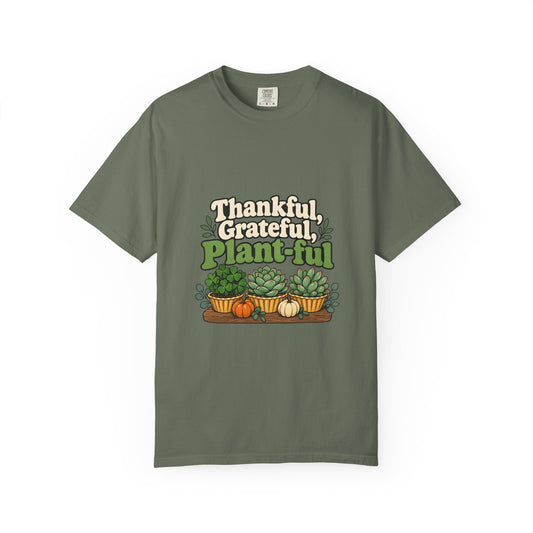 Thankful Grateful Plant-ful Shirt Funny Thanksgiving Plant Lover Tee, Cute Plant Mom Thanksgiving Shirt, Gift for Plant Lovers