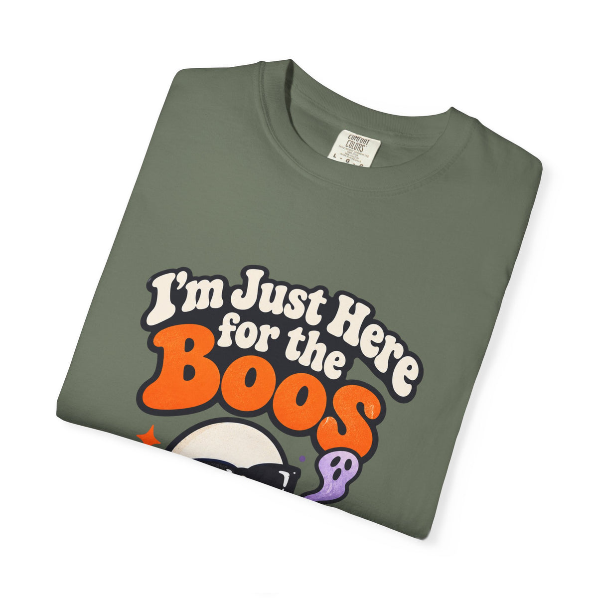 I'm Just Here for the Boos Shirt Funny Halloween Ghost Tee, Cute Spooky Season Party Shirt, Ghost Lover Gift for Halloween Parties