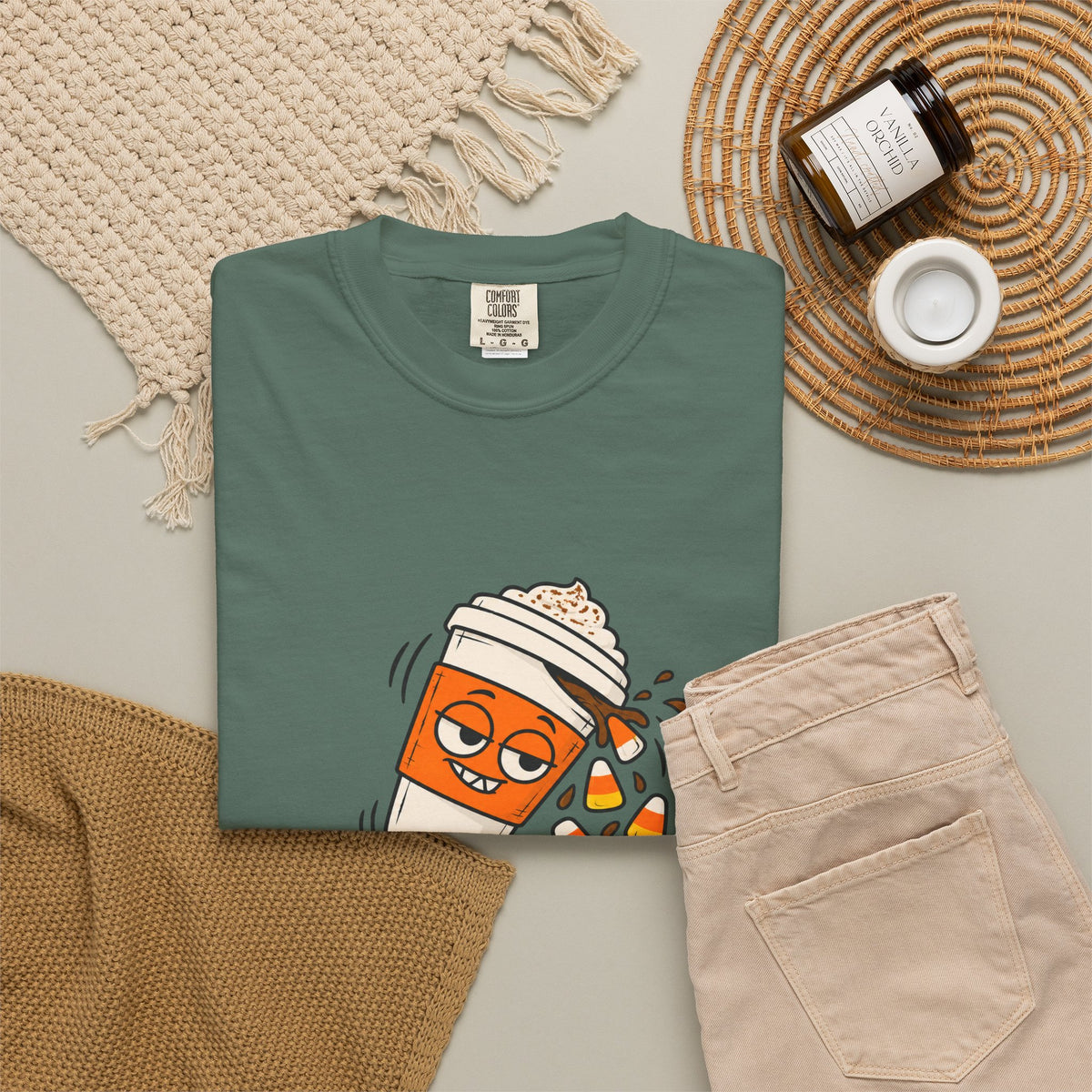 Fueled by Candy Corn and Bad Decisions Shirt Funny Halloween Tee, Cute Trick or Treat Shirt, Gift for Candy Lovers and Party People
