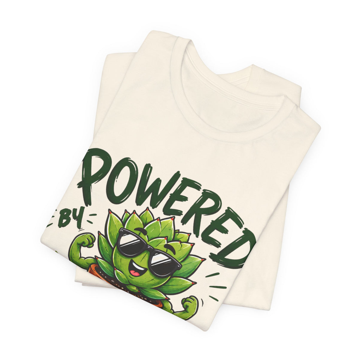 Powered by Plants T-Shirt – Funny Plant Lover Gift | Cute Succulent Tee