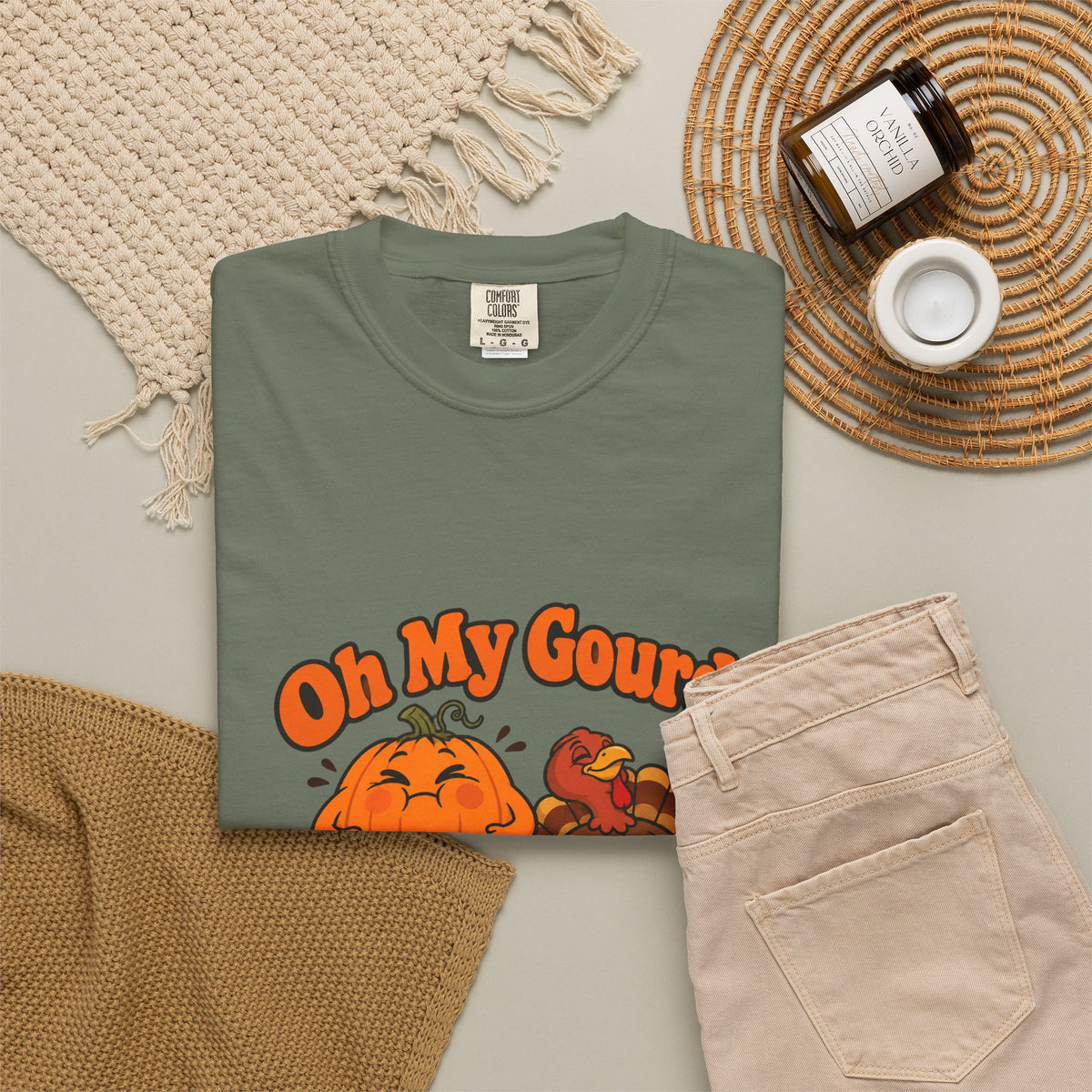 Oh My Gourd I'm Stuffed Shirt Funny Thanksgiving Pumpkin Tee, Cute Turkey Dinner Foodie Shirt, Thanksgiving Gift