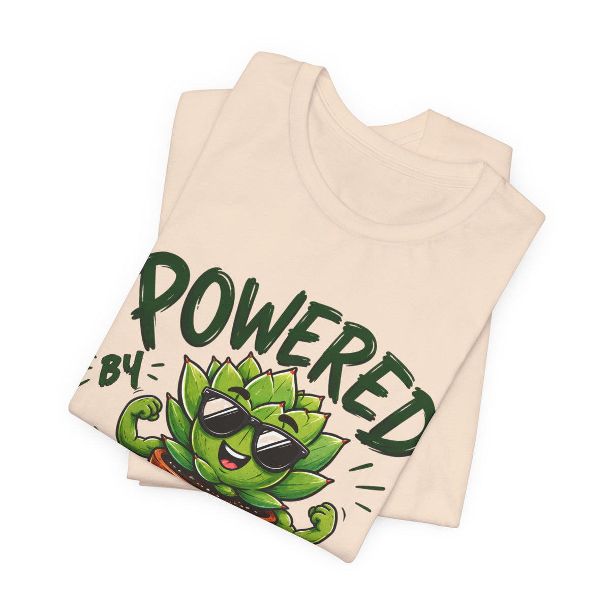 Powered by Plants T-Shirt – Funny Plant Lover Gift | Cute Succulent Tee