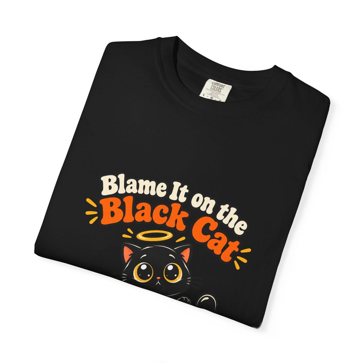 Blame It on the Black Cat Shirt Funny Halloween Cat Tee, Cute Spooky Season Kitty Shirt, Gift for Cat Moms and Halloween Lovers