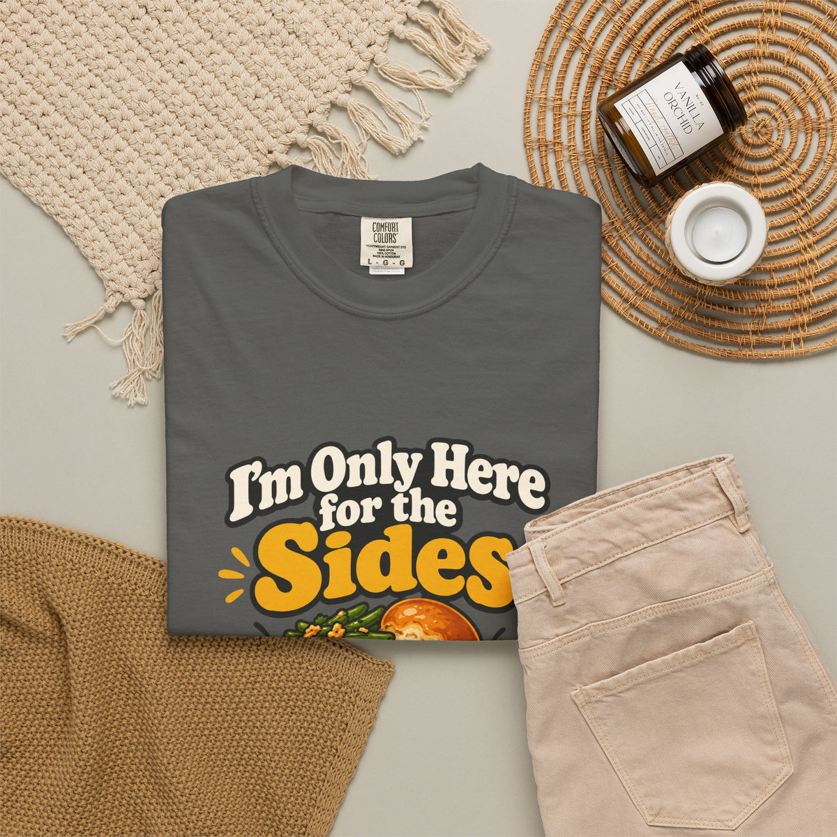 I'm Only Here for the Sides Shirt Funny Thanksgiving Foodie Tee, Cute Family Dinner Shirt, Thanksgiving Gift