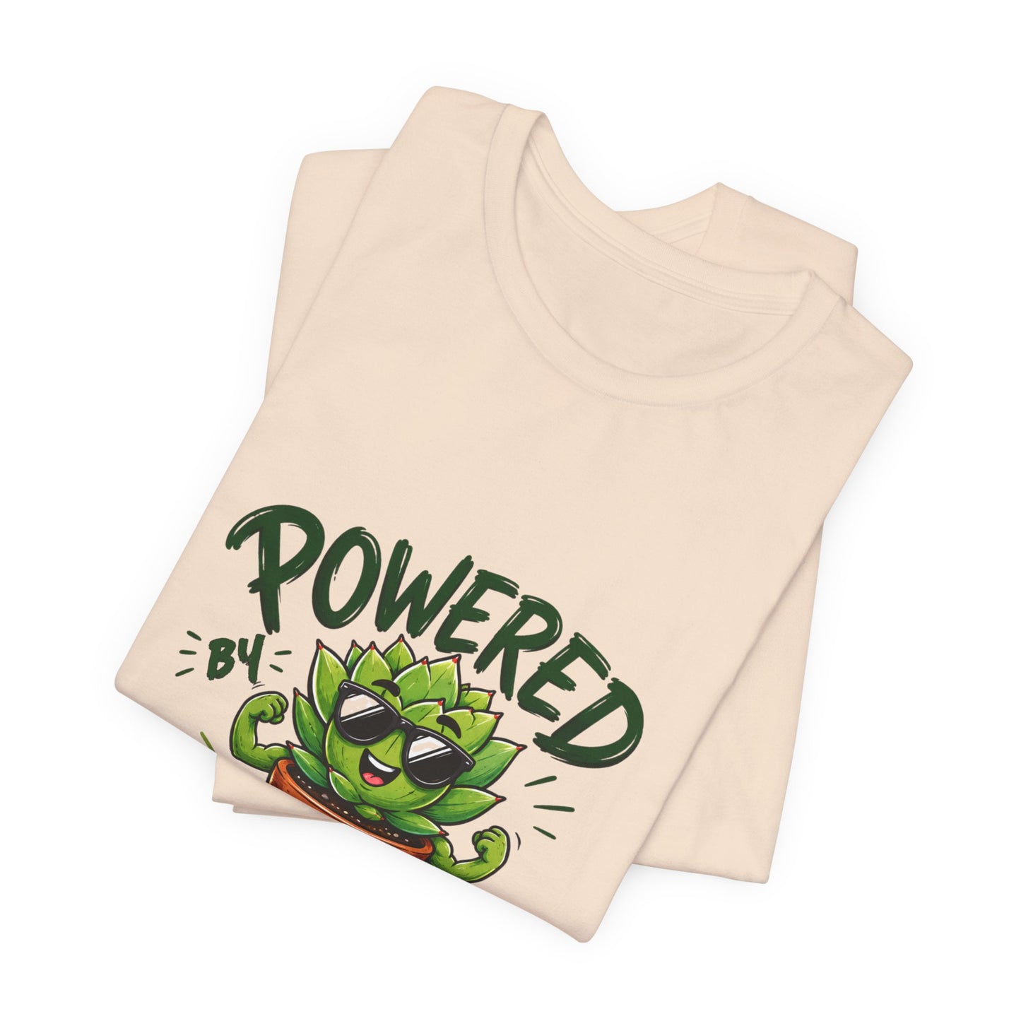 Powered by Plants T-Shirt – Funny Plant Lover Gift | Cute Succulent Tee