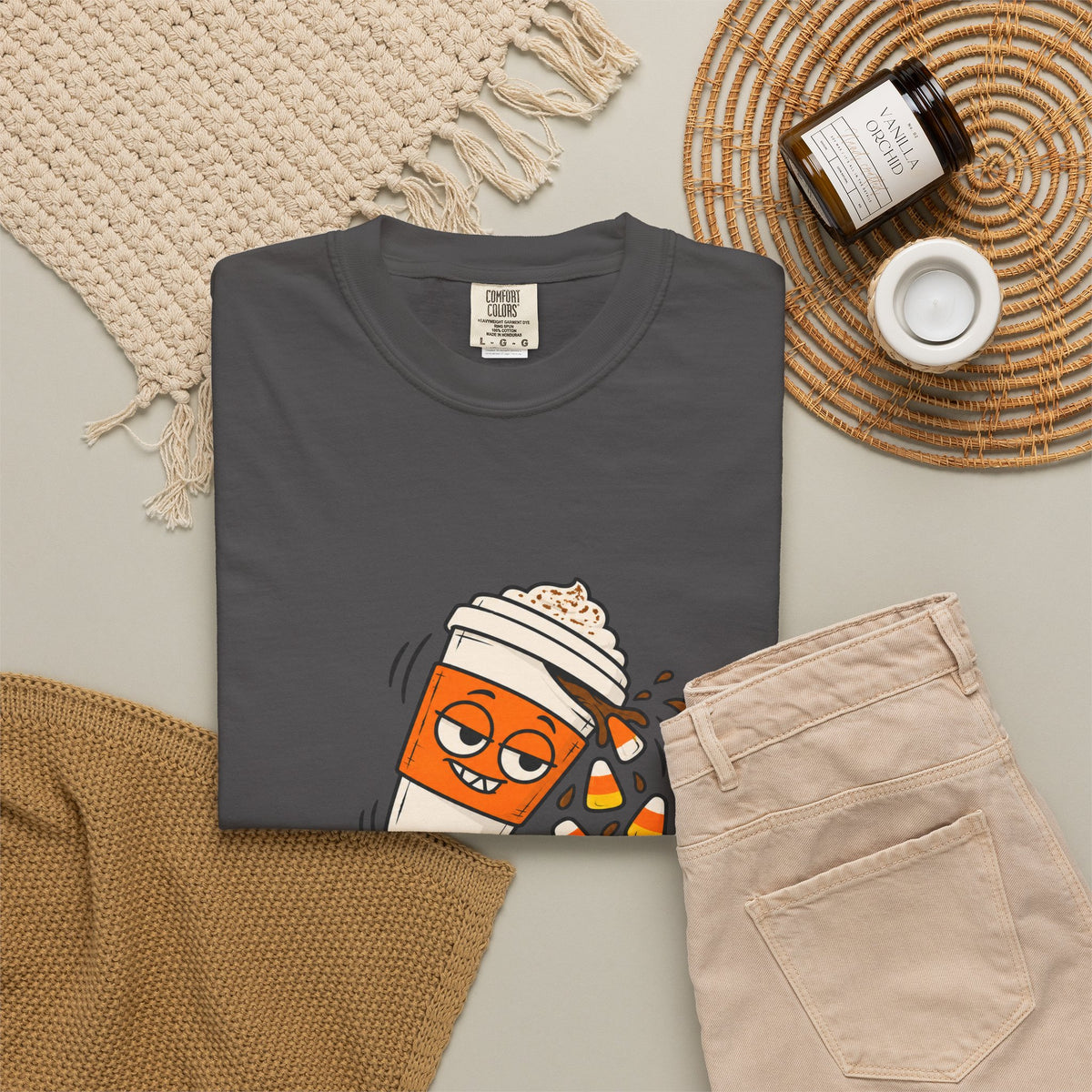 Fueled by Candy Corn and Bad Decisions Shirt Funny Halloween Tee, Cute Trick or Treat Shirt, Gift for Candy Lovers and Party People