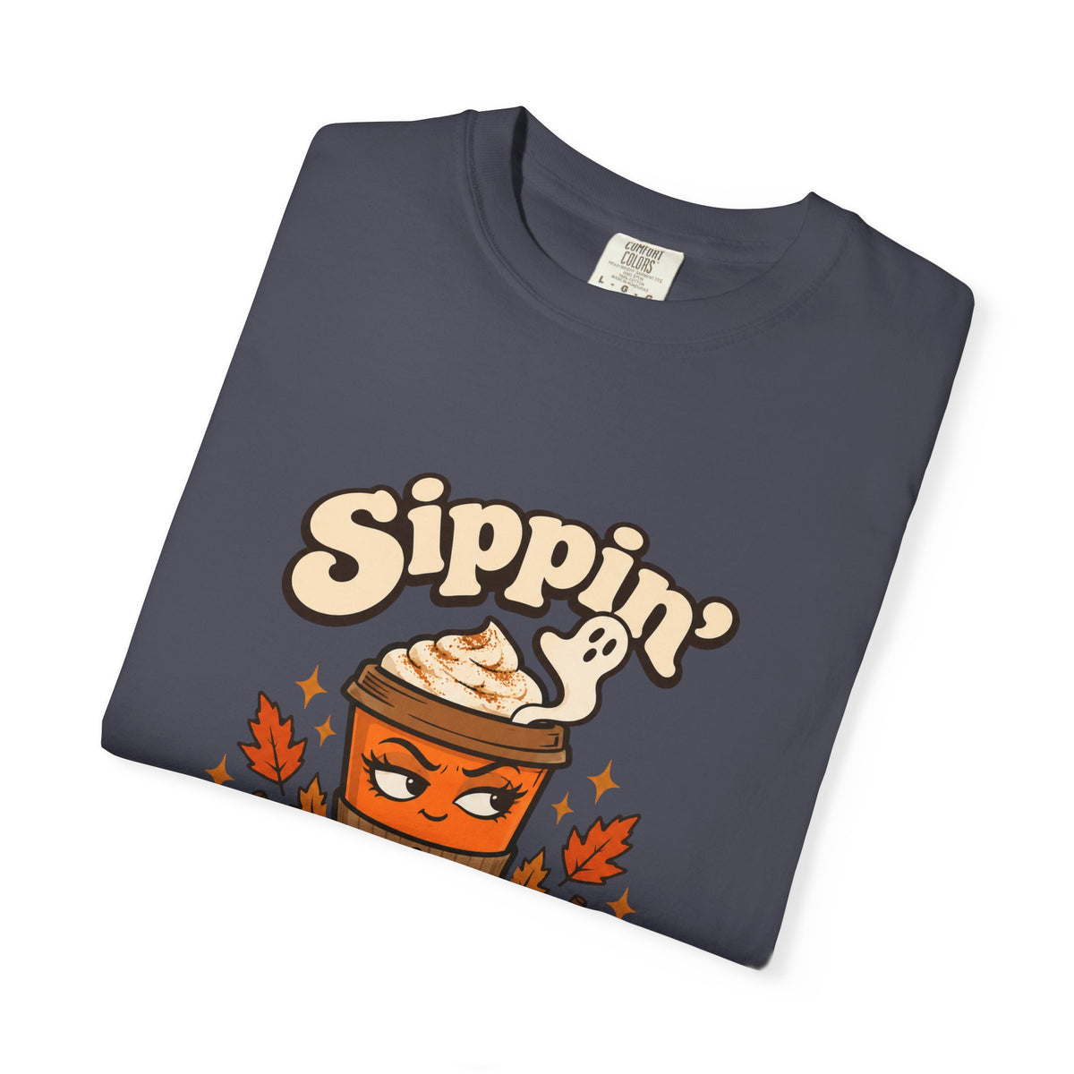 Sippin' Pumpkin Spice and Sarcasm Shirt Funny Fall Halloween Tee, Cute PSL Shirt, Gift for Sarcastic Pumpkin Spice Season Fans