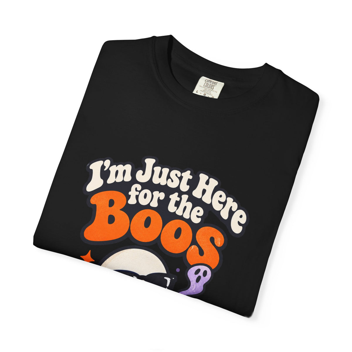 I'm Just Here for the Boos Shirt Funny Halloween Ghost Tee, Cute Spooky Season Party Shirt, Ghost Lover Gift for Halloween Parties