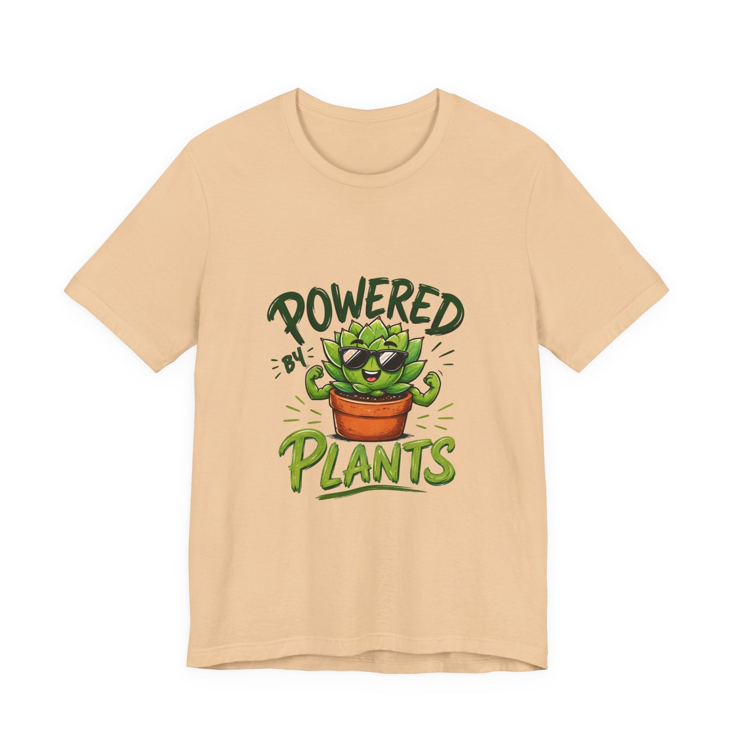 Powered by Plants T-Shirt – Funny Plant Lover Gift | Cute Succulent Tee