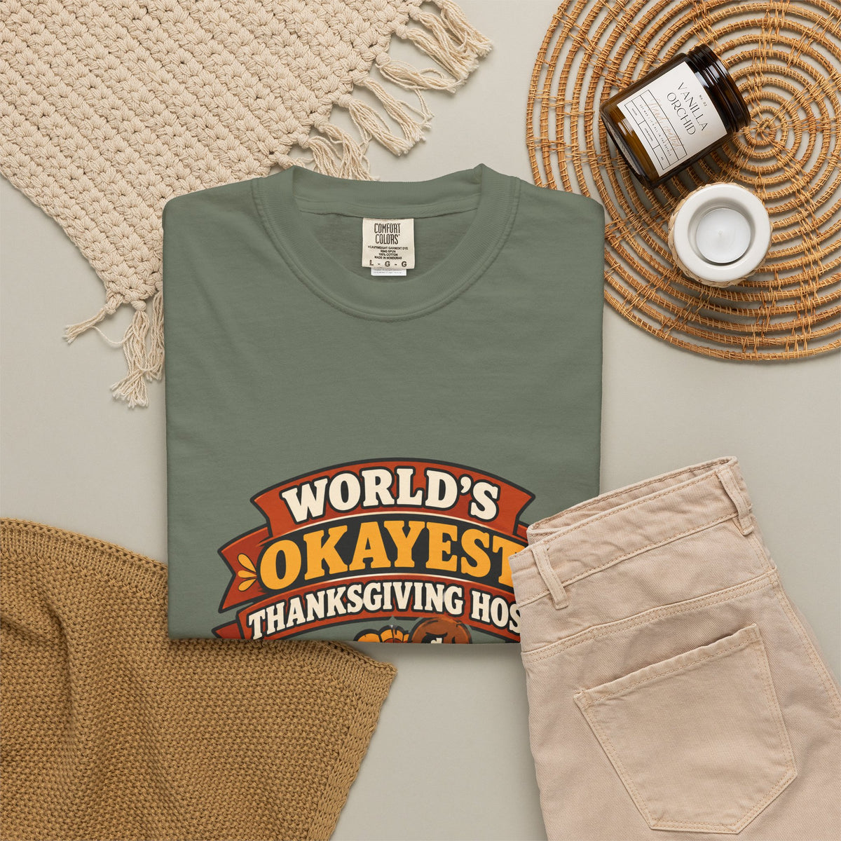 World's Okayest Thanksgiving Host Shirt Funny Hostess Tee, Cute Turkey Dinner Host Shirt, Thanksgiving Gift