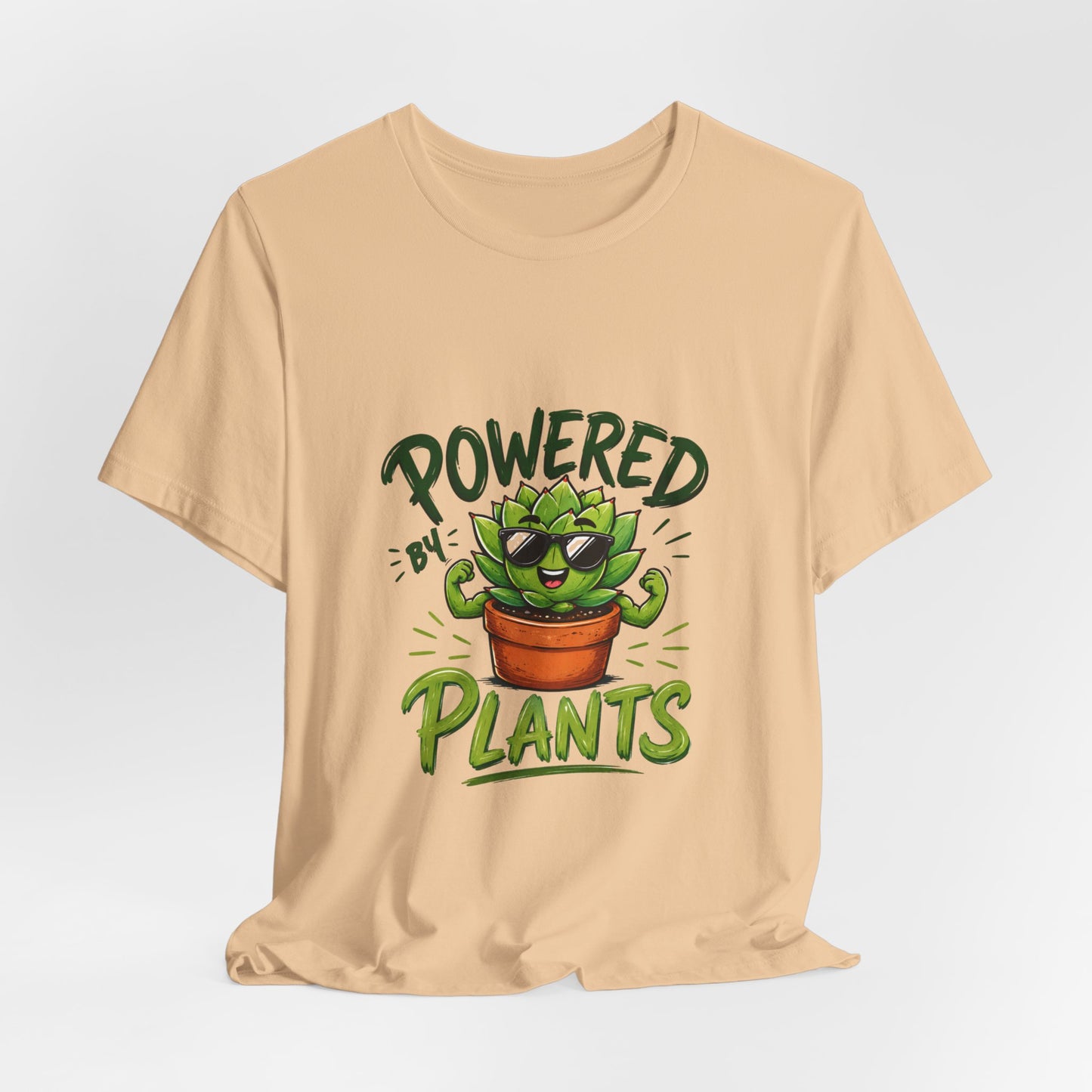 Powered by Plants T-Shirt – Funny Plant Lover Gift | Cute Succulent Tee