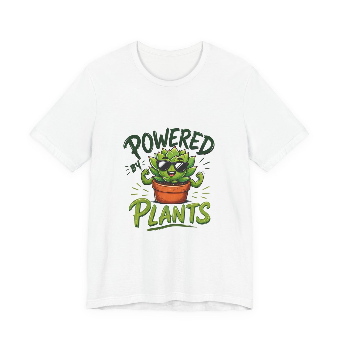 Powered by Plants T-Shirt – Funny Plant Lover Gift | Cute Succulent Tee