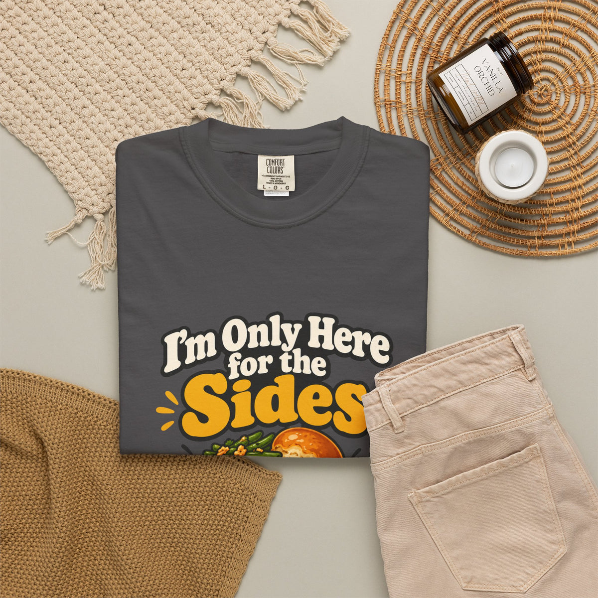 I'm Only Here for the Sides Shirt Funny Thanksgiving Foodie Tee, Cute Family Dinner Shirt, Thanksgiving Gift