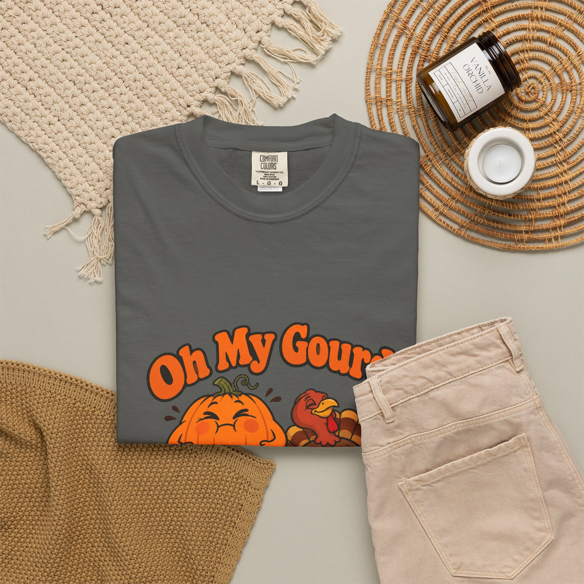 Oh My Gourd I'm Stuffed Shirt Funny Thanksgiving Pumpkin Tee, Cute Turkey Dinner Foodie Shirt, Thanksgiving Gift