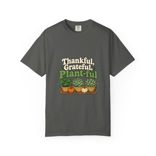Thankful Grateful Plant-ful Shirt Funny Thanksgiving Plant Lover Tee, Cute Plant Mom Thanksgiving Shirt, Gift for Plant Lovers