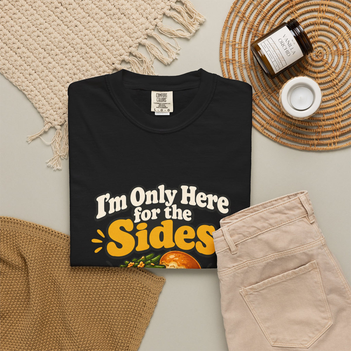 I'm Only Here for the Sides Shirt Funny Thanksgiving Foodie Tee, Cute Family Dinner Shirt, Thanksgiving Gift