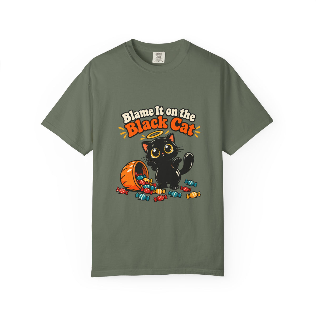 Blame It on the Black Cat Shirt Funny Halloween Cat Tee, Cute Spooky Season Kitty Shirt, Gift for Cat Moms and Halloween Lovers