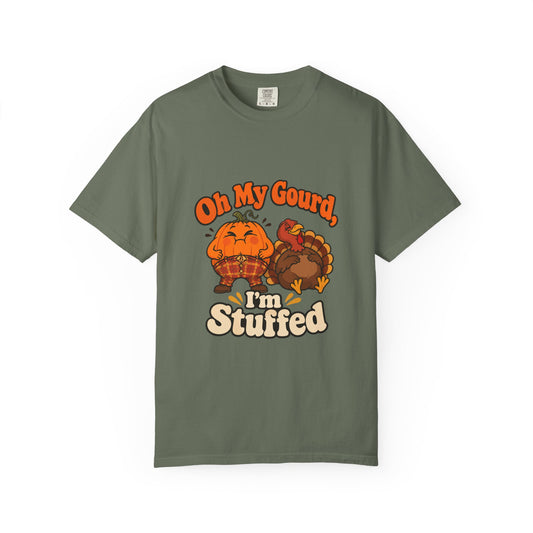 Oh My Gourd I'm Stuffed Shirt Funny Thanksgiving Pumpkin Tee, Cute Turkey Dinner Foodie Shirt, Thanksgiving Gift