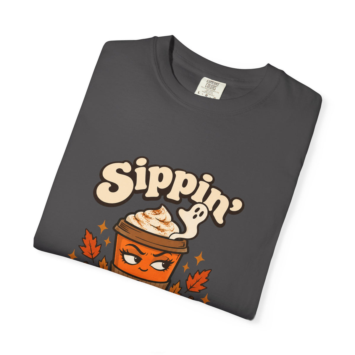 Sippin' Pumpkin Spice and Sarcasm Shirt Funny Fall Halloween Tee, Cute PSL Shirt, Gift for Sarcastic Pumpkin Spice Season Fans