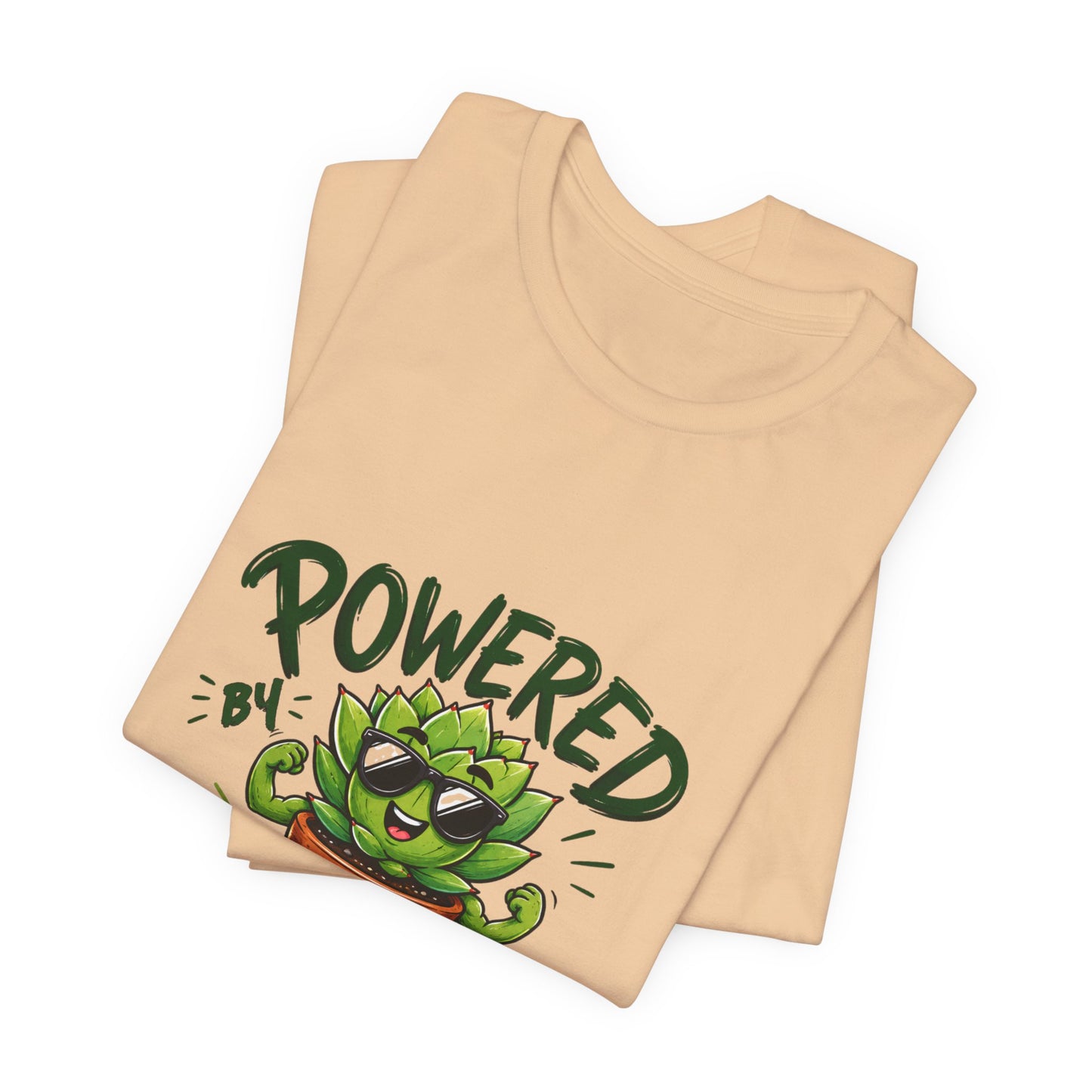 Powered by Plants T-Shirt – Funny Plant Lover Gift | Cute Succulent Tee