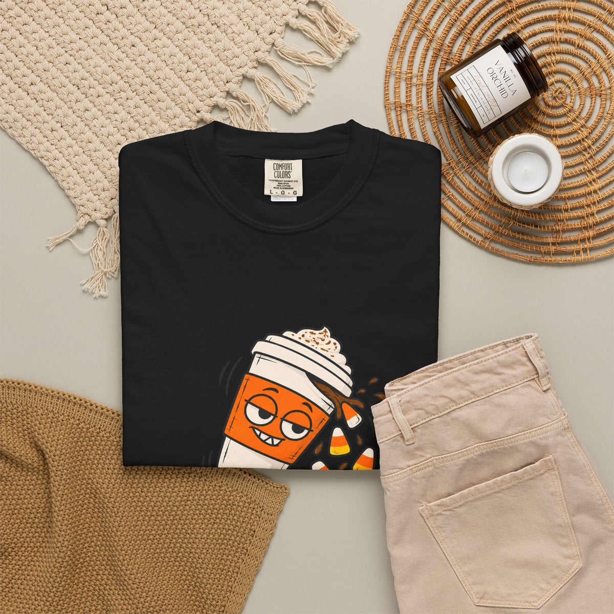 Fueled by Candy Corn and Bad Decisions Shirt Funny Halloween Tee, Cute Trick or Treat Shirt, Gift for Candy Lovers and Party People
