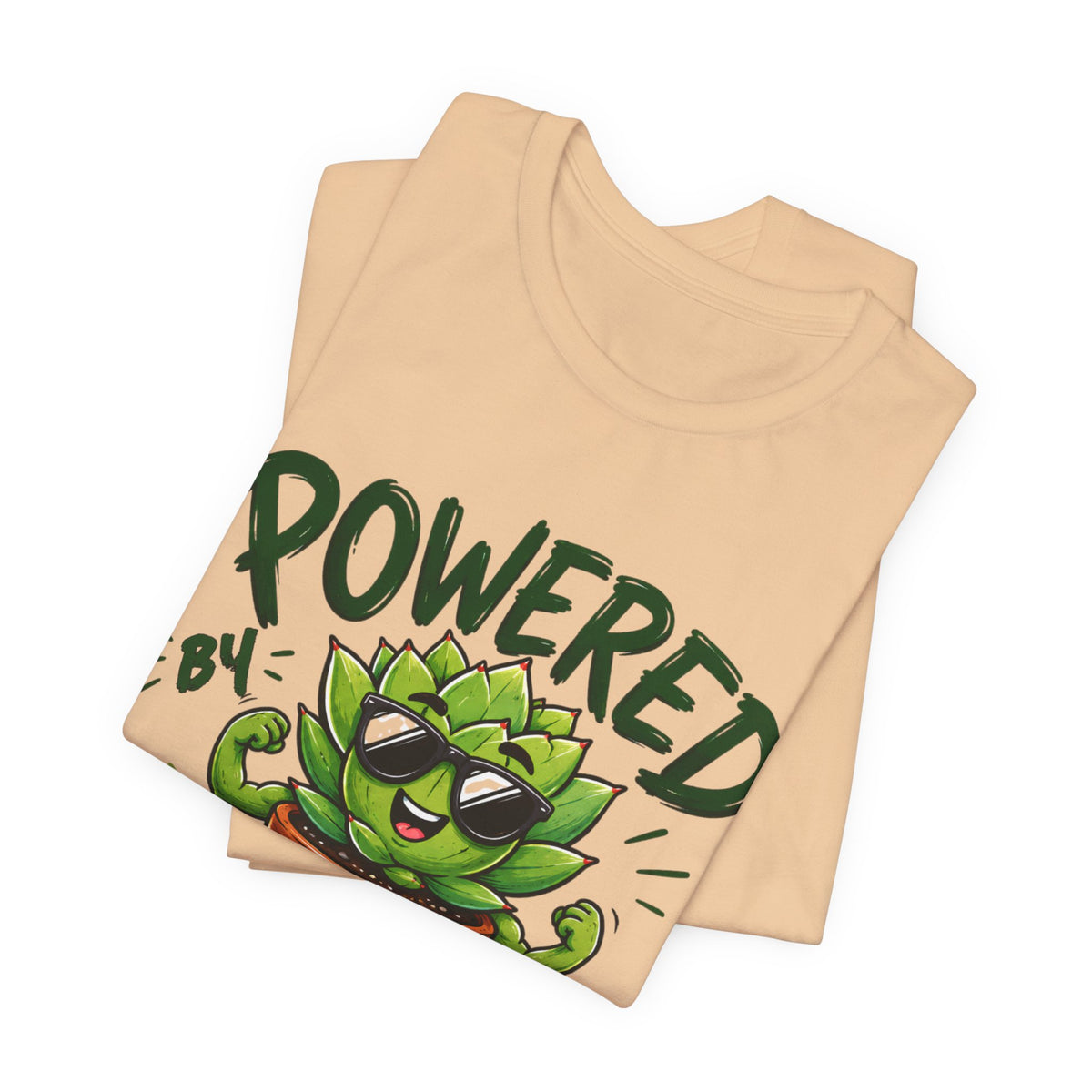 Powered by Plants T-Shirt – Funny Plant Lover Gift | Cute Succulent Tee