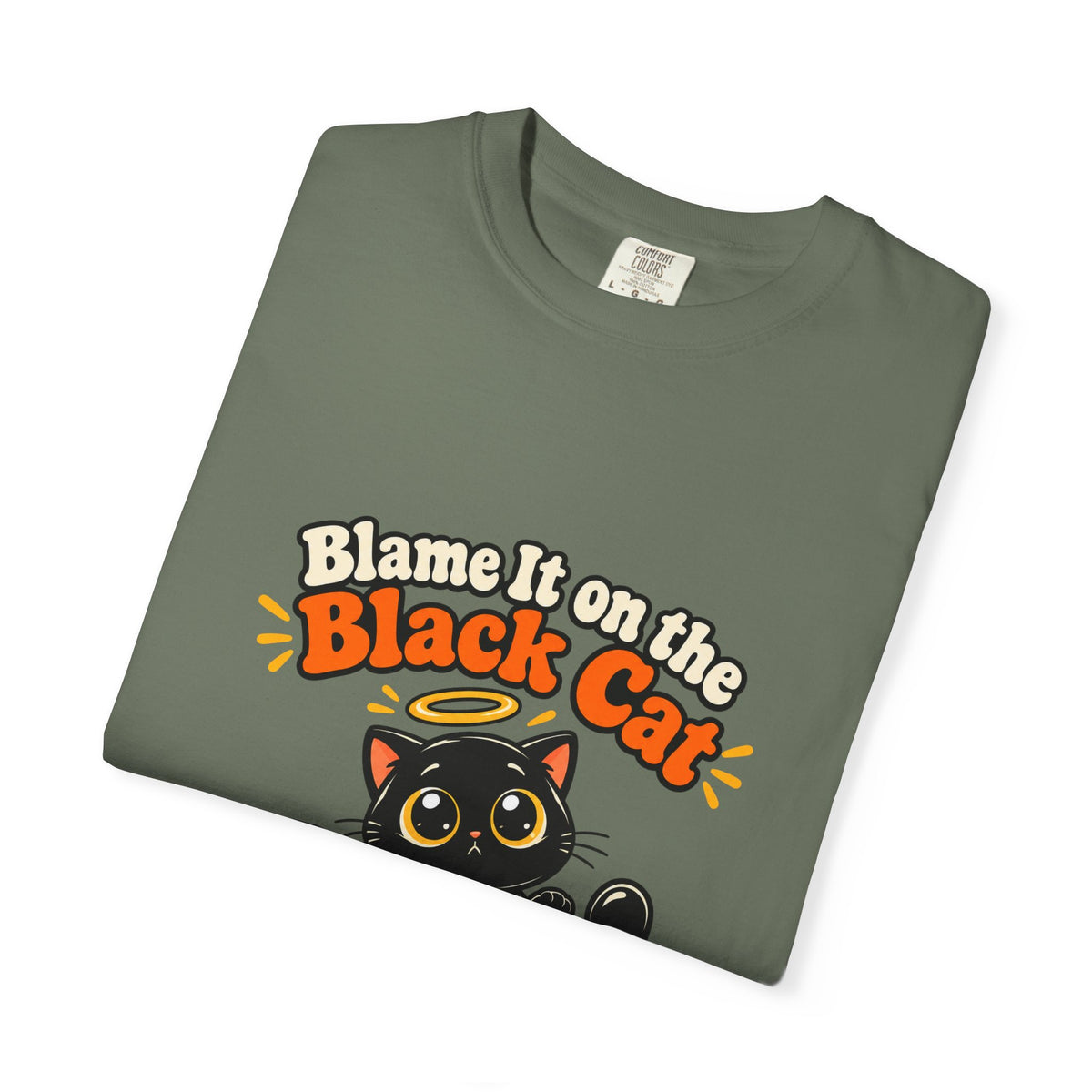 Blame It on the Black Cat Shirt Funny Halloween Cat Tee, Cute Spooky Season Kitty Shirt, Gift for Cat Moms and Halloween Lovers