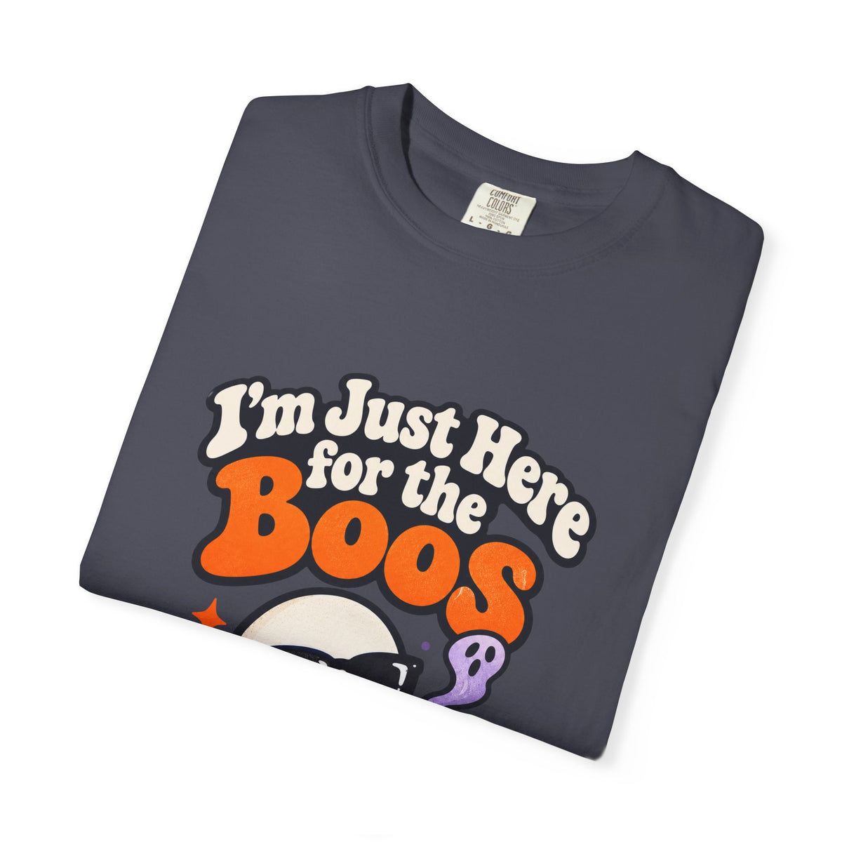 I'm Just Here for the Boos Shirt Funny Halloween Ghost Tee, Cute Spooky Season Party Shirt, Ghost Lover Gift for Halloween Parties