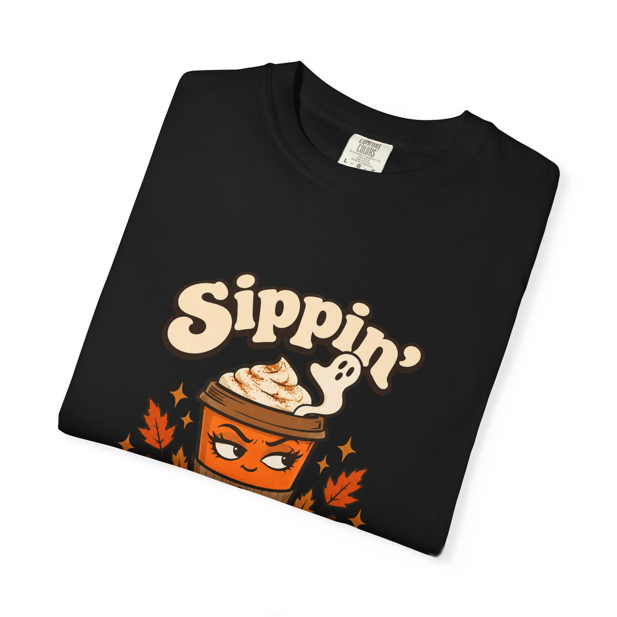 Sippin' Pumpkin Spice and Sarcasm Shirt Funny Fall Halloween Tee, Cute PSL Shirt, Gift for Sarcastic Pumpkin Spice Season Fans