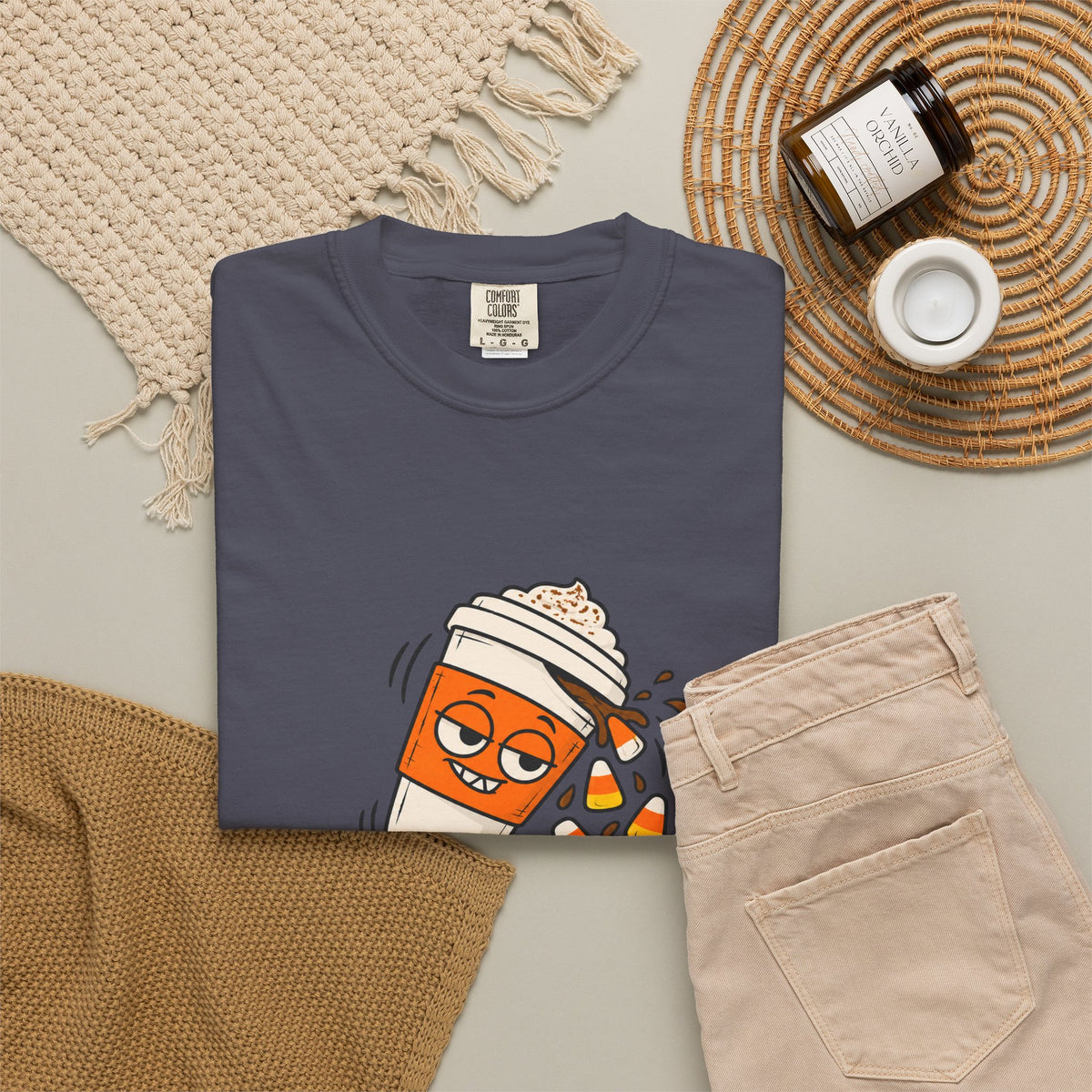 Fueled by Candy Corn and Bad Decisions Shirt Funny Halloween Tee, Cute Trick or Treat Shirt, Gift for Candy Lovers and Party People