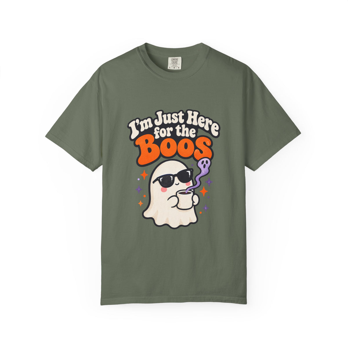 I'm Just Here for the Boos Shirt Funny Halloween Ghost Tee, Cute Spooky Season Party Shirt, Ghost Lover Gift for Halloween Parties
