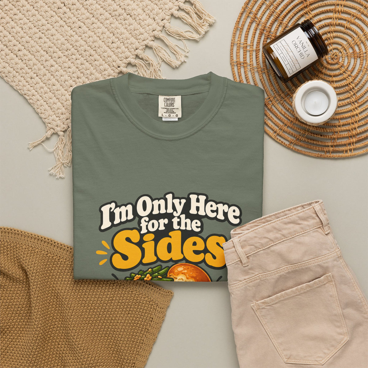I'm Only Here for the Sides Shirt Funny Thanksgiving Foodie Tee, Cute Family Dinner Shirt, Thanksgiving Gift