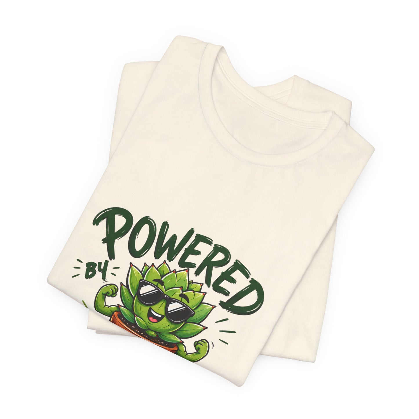 Powered by Plants T-Shirt – Funny Plant Lover Gift | Cute Succulent Tee