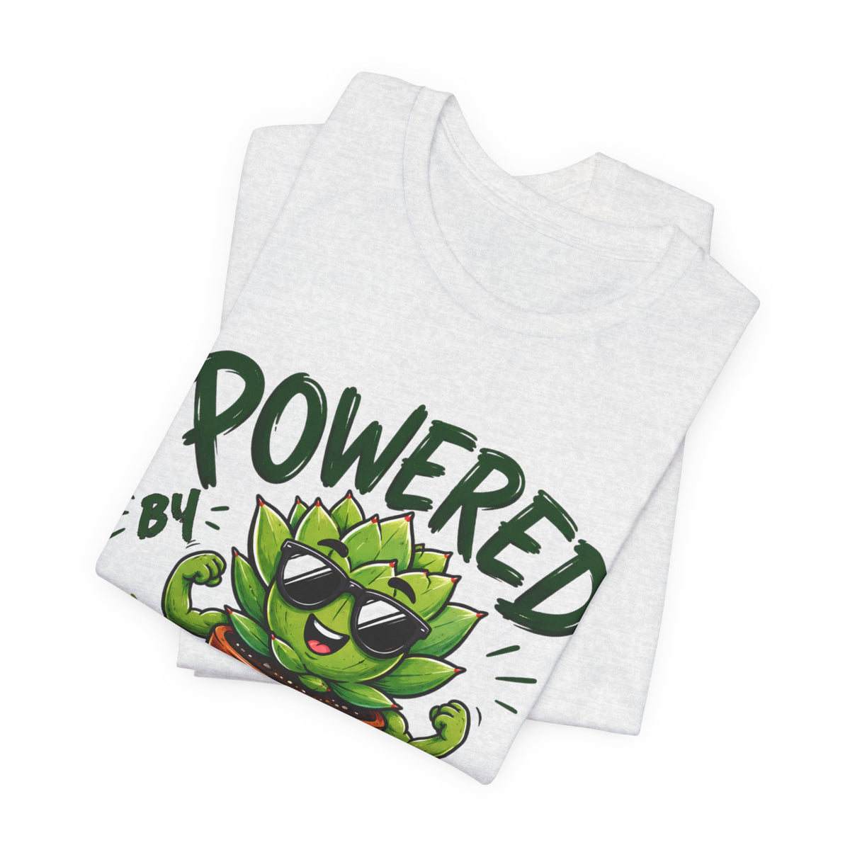 Powered by Plants T-Shirt – Funny Plant Lover Gift | Cute Succulent Tee
