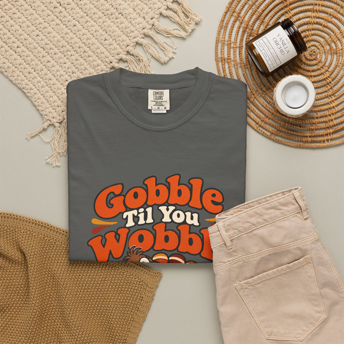 Gobble Til You Wobble Shirt Funny Thanksgiving Turkey Tee, Cute Family Dinner Shirt, Thanksgiving Gift