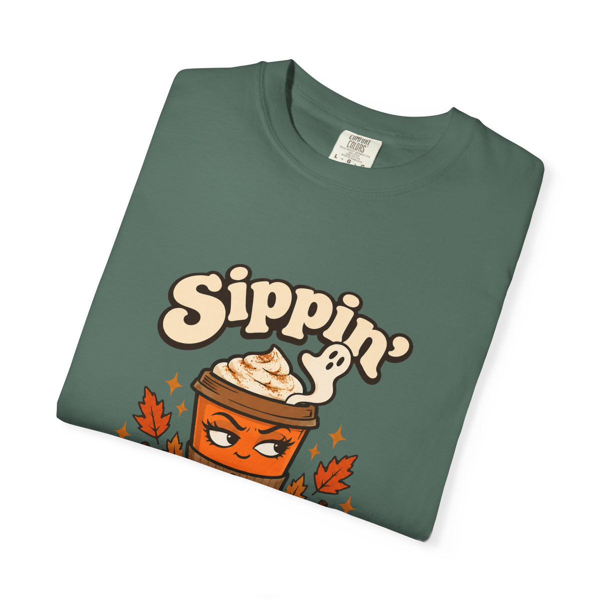 Sippin' Pumpkin Spice and Sarcasm Shirt Funny Fall Halloween Tee, Cute PSL Shirt, Gift for Sarcastic Pumpkin Spice Season Fans