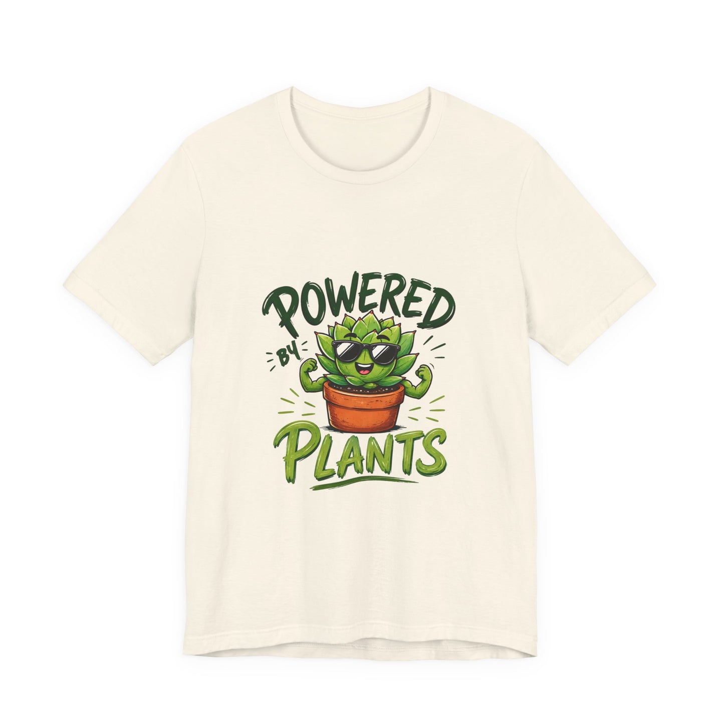 Powered by Plants T-Shirt – Funny Plant Lover Gift | Cute Succulent Tee