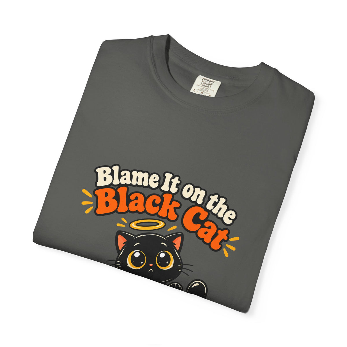 Blame It on the Black Cat Shirt Funny Halloween Cat Tee, Cute Spooky Season Kitty Shirt, Gift for Cat Moms and Halloween Lovers