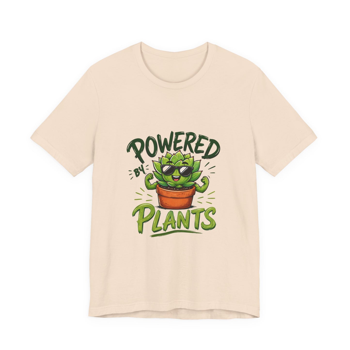 Powered by Plants T-Shirt – Funny Plant Lover Gift | Cute Succulent Tee
