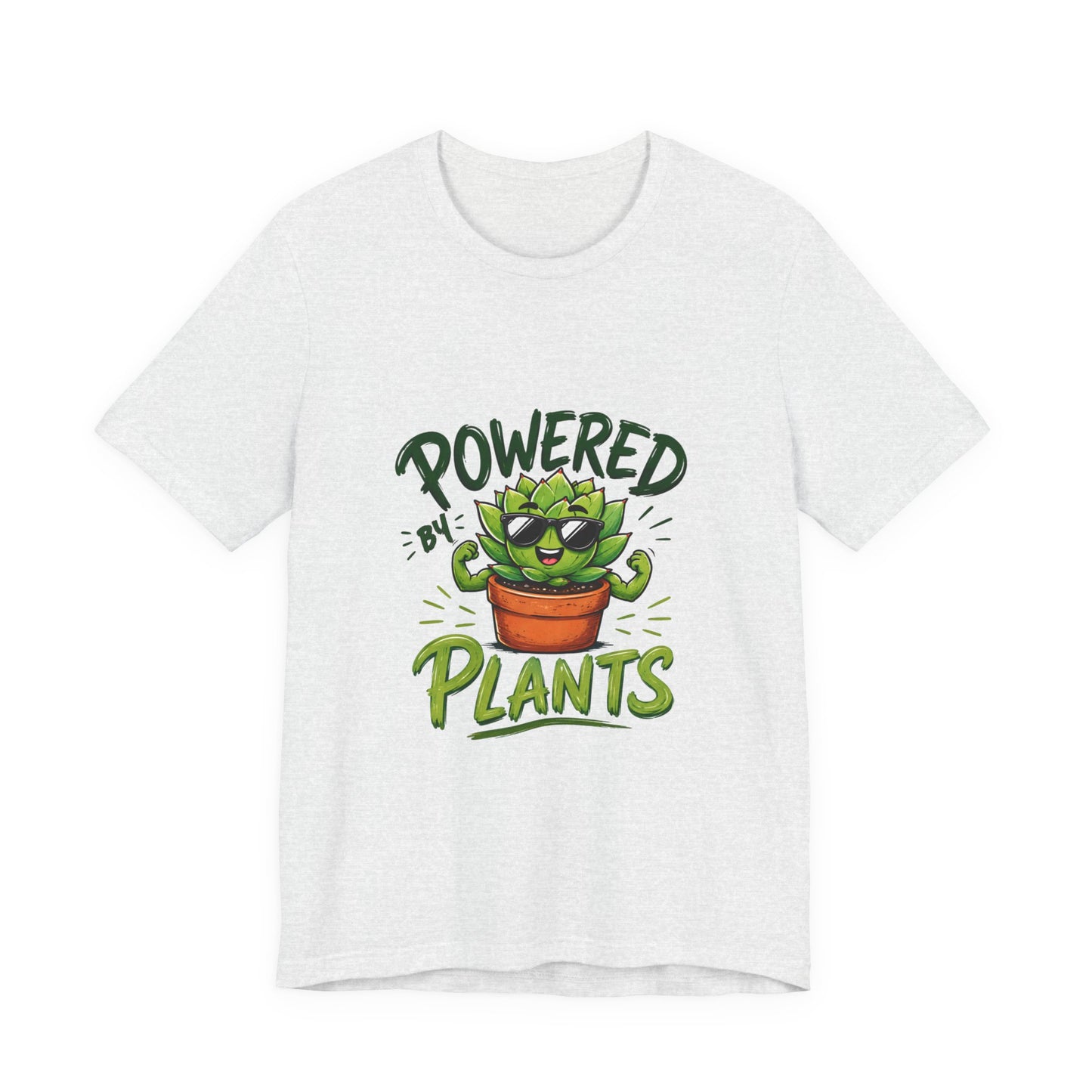 Powered by Plants T-Shirt – Funny Plant Lover Gift | Cute Succulent Tee
