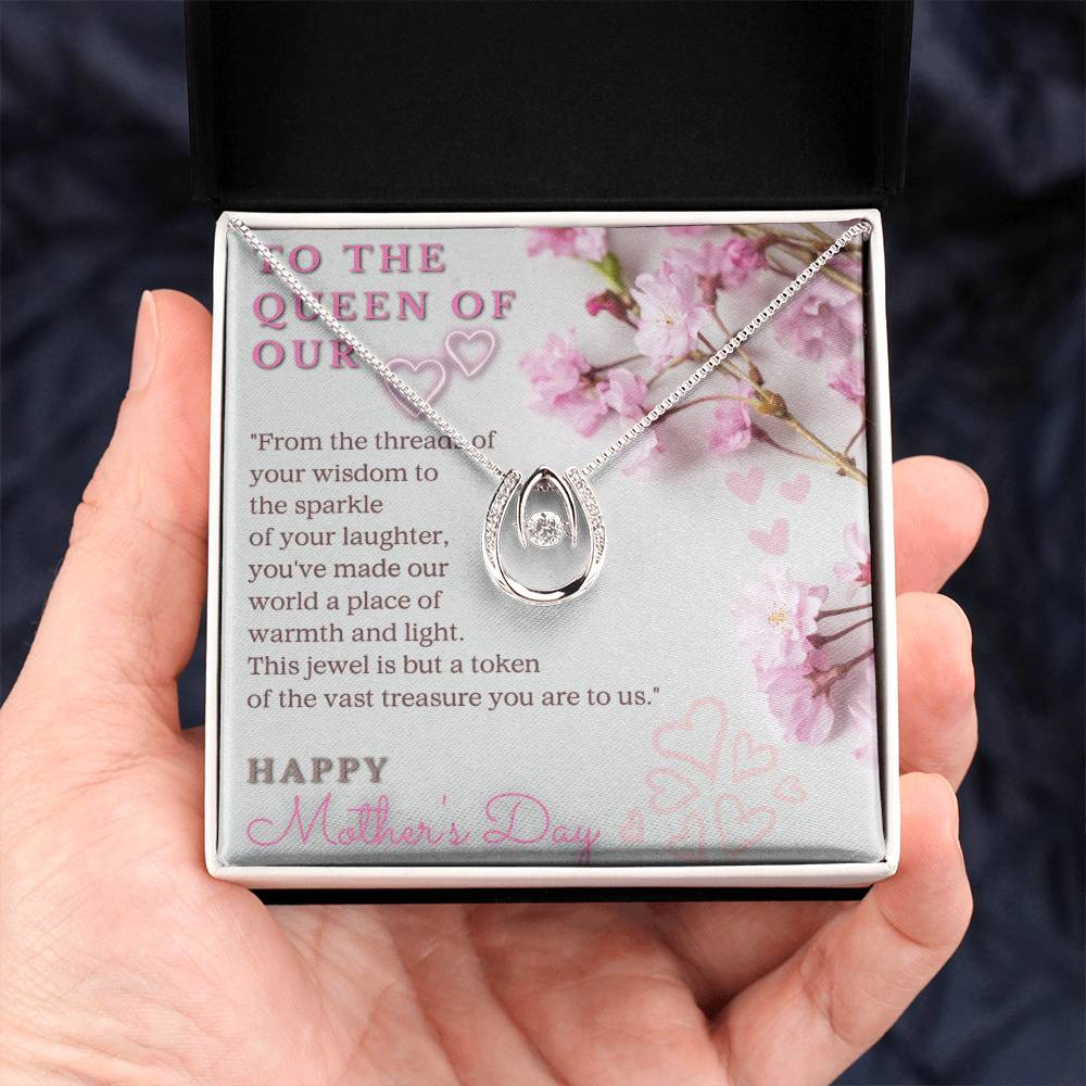 Elegant White Gold Plated Cubic Zirconia Pendant - "The Perfect Mother's Day Gift"