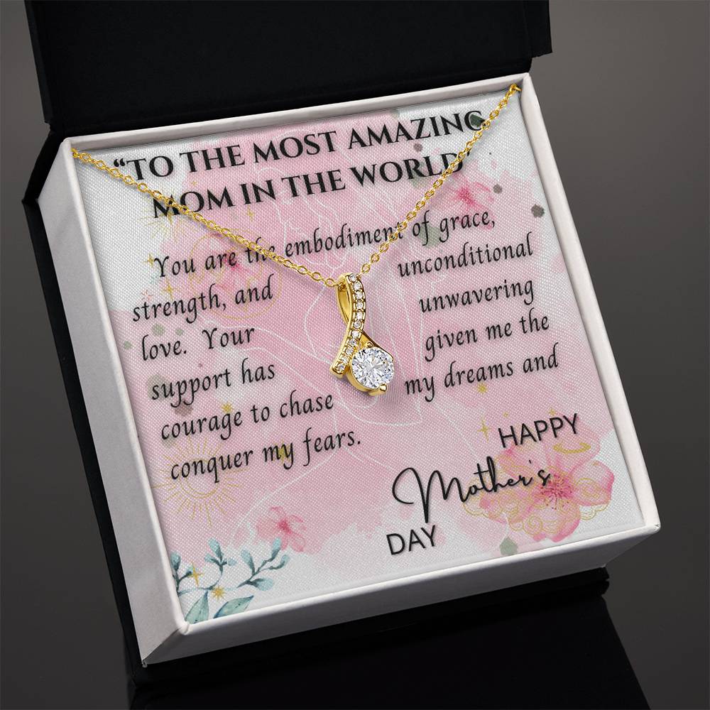 Graceful Ribbon Pendant Necklace - The Embodiment of Love for Mother's Day