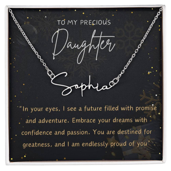 Customizable Signature Style Name Necklace in Stainless Steel or 18K Gold Finish