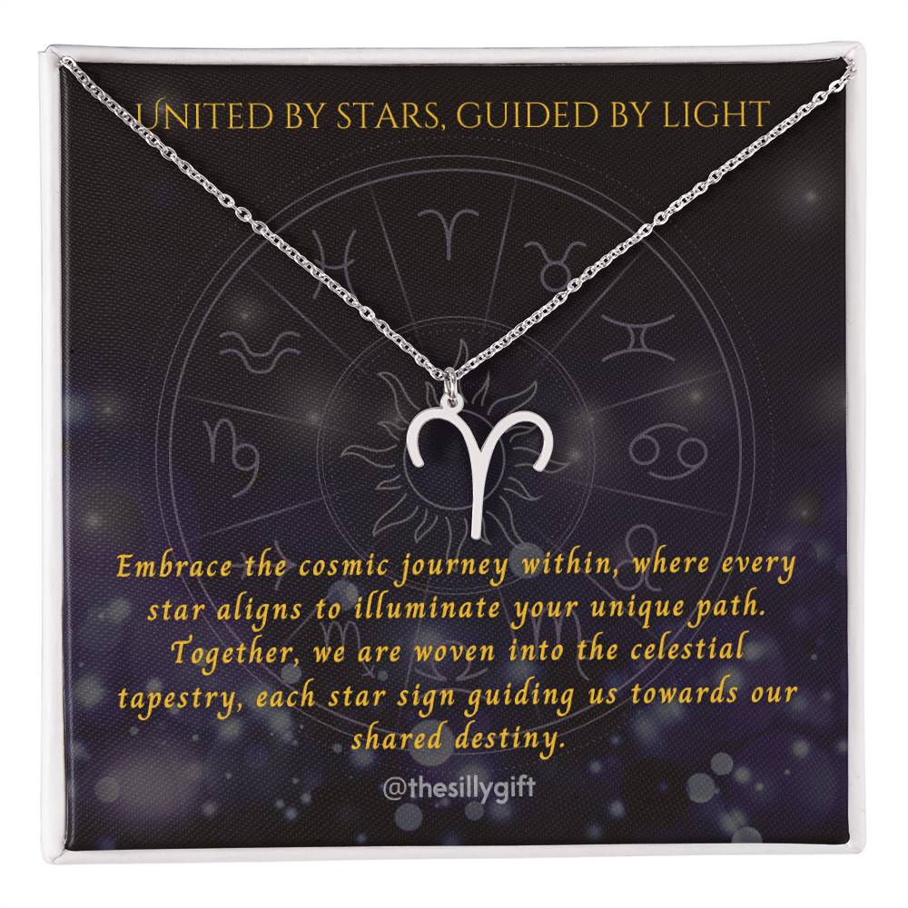 Astral Elegance Zodiac Necklace – Astrological Charm with Adjustable Chain