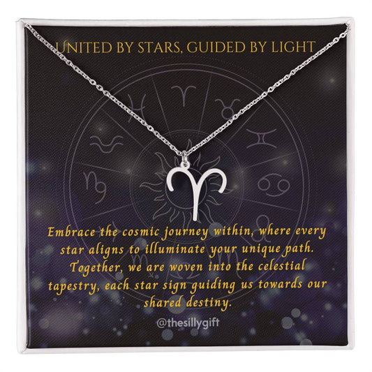 Astral Elegance Zodiac Necklace – Astrological Charm with Adjustable Chain