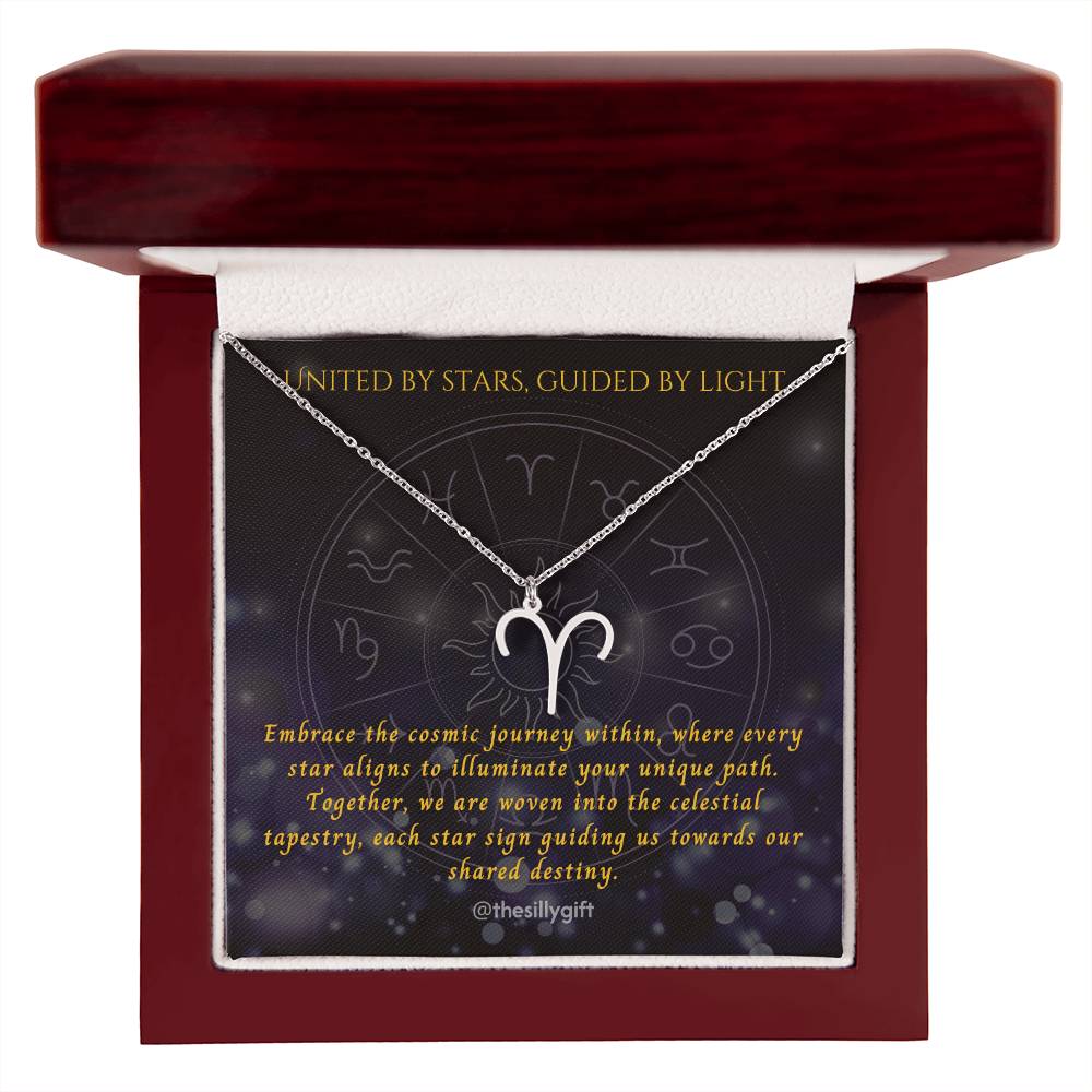 Astral Elegance Zodiac Necklace – Astrological Charm with Adjustable Chain