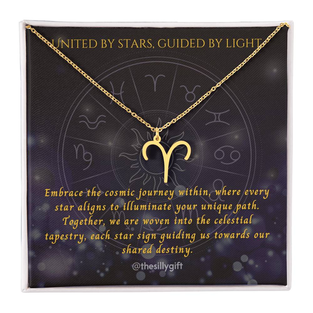 Astral Elegance Zodiac Necklace – Astrological Charm with Adjustable Chain