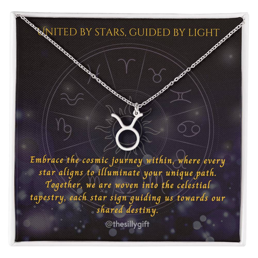 Astral Elegance Zodiac Necklace – Astrological Charm with Adjustable Chain