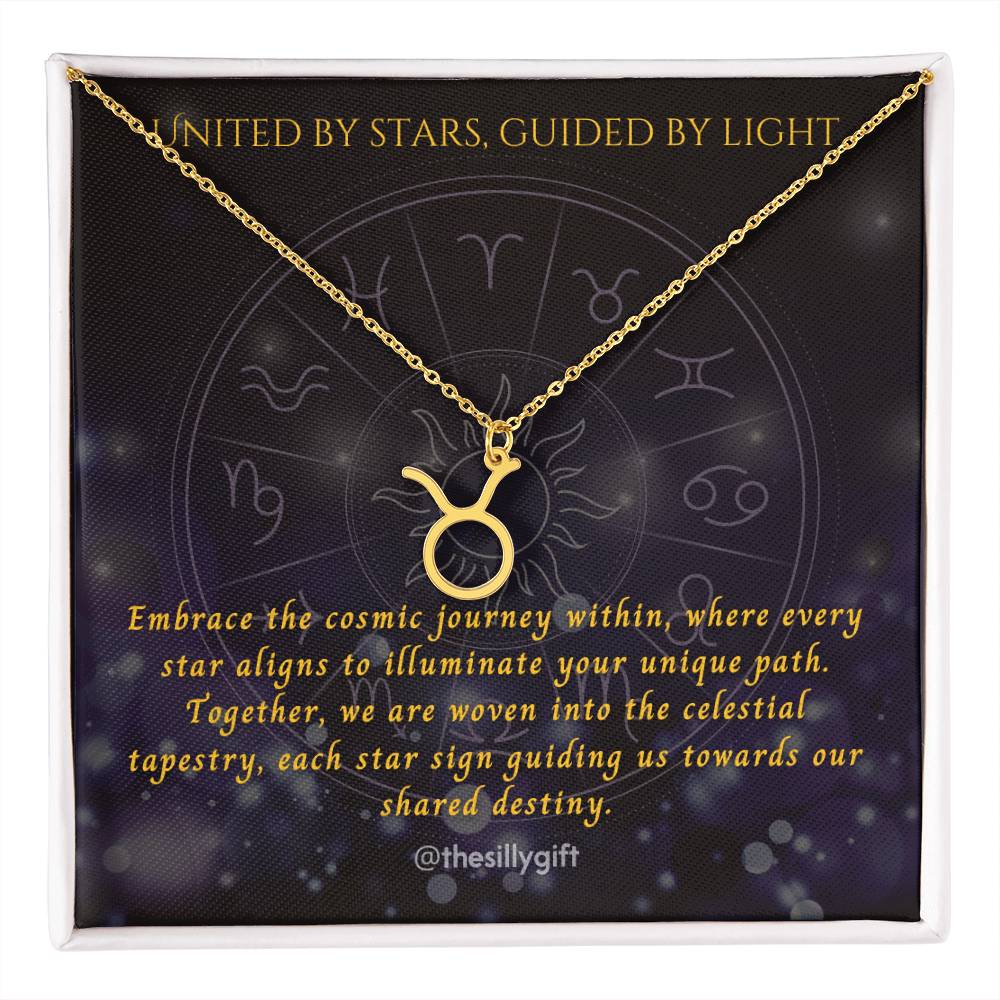 Astral Elegance Zodiac Necklace – Astrological Charm with Adjustable Chain